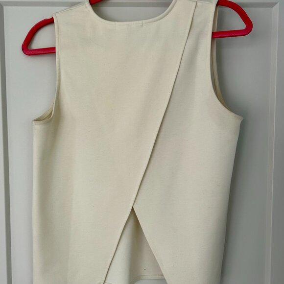 Cream Tank Top with Back Cutout - Picture 2 of 3